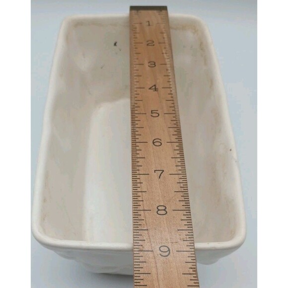 Vintage Hull USA 9” Long Ceramic White Matte Finish Glazed Fruit Planter #F18 - Picture 7 of 8